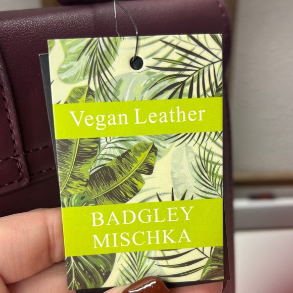 Badgley Mischka Purple Satchel with Gold Accents - Picture 8 of 9